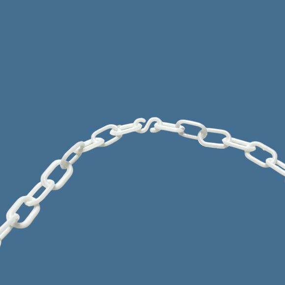 Vtg 80s White Plastic Chain Necklace For Clip Bell Charms Replacement Toy 24" - Picture 3 of 7